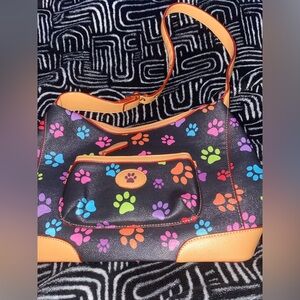 A paw print handbag